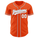 Custom Orange White-Gray Authentic Baseball Jersey
