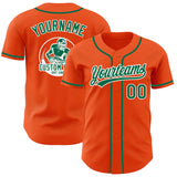 Custom Orange Kelly Green-White Authentic Baseball Jersey