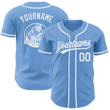 Custom Light Blue-White Authentic Baseball Jersey