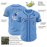 Custom Light Blue Royal-White Authentic Baseball Jersey