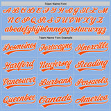 Custom Light Blue Orange-White Authentic Baseball Jersey