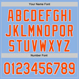 Custom Light Blue Orange-White Authentic Baseball Jersey