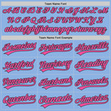 Custom Light Blue Pink-Black Authentic Baseball Jersey