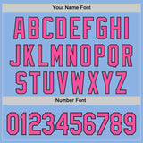 Custom Light Blue Pink-Black Authentic Baseball Jersey