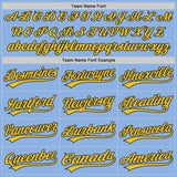 Custom Light Blue Navy-Yellow Authentic Baseball Jersey