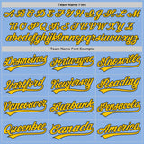 Custom Light Blue Black-Yellow Authentic Baseball Jersey