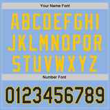 Custom Light Blue Black-Yellow Authentic Baseball Jersey