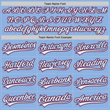 Custom Light Blue White Royal-Red Authentic Baseball Jersey