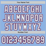Custom Light Blue White Royal-Red Authentic Baseball Jersey
