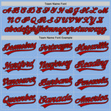 Custom Light Blue Red Black-White Authentic Baseball Jersey