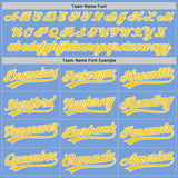 Custom Powder Blue Yellow-White Authentic Baseball Jersey