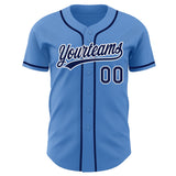 Custom Powder Blue Navy-White Authentic Baseball Jersey