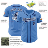 Custom Powder Blue Navy-White Authentic Baseball Jersey