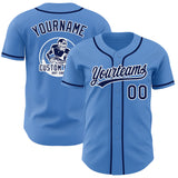 Custom Powder Blue Navy-White Authentic Baseball Jersey