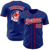 Custom Royal Red-White Authentic Baseball Jersey