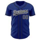 Custom Royal Black-White Authentic Baseball Jersey
