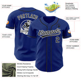 Custom Royal Black-White Authentic Baseball Jersey