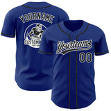 Custom Royal Black-White Authentic Baseball Jersey