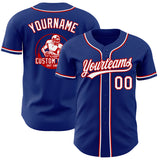 Custom Royal White-Red Authentic Baseball Jersey