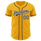 Custom Gold Black-White Authentic Baseball Jersey