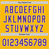 Custom Gold Purple-White Authentic Baseball Jersey