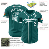 Custom Teal-White Authentic Baseball Jersey