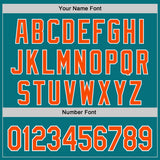 Custom Teal Orange-White Authentic Baseball Jersey