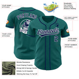 Custom Teal Navy-White Authentic Baseball Jersey
