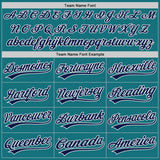 Custom Teal Navy-White Authentic Baseball Jersey