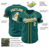 Custom Teal Old Gold-White Authentic Baseball Jersey