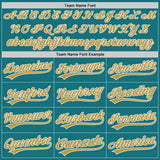 Custom Teal Old Gold-White Authentic Baseball Jersey