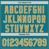 Custom Teal Old Gold-White Authentic Baseball Jersey