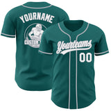 Custom Teal White-Gray Authentic Baseball Jersey