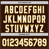 Custom Brown White-Gold Authentic Baseball Jersey