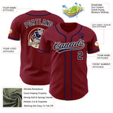 Custom Crimson Navy-Cream Authentic Baseball Jersey