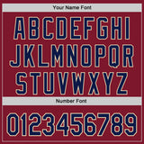 Custom Crimson Navy-Cream Authentic Baseball Jersey