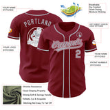 Custom Crimson Gray-White Authentic Baseball Jersey
