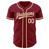 Custom Crimson-Cream Authentic Baseball Jersey