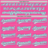 Custom Pink White-Teal Authentic Baseball Jersey
