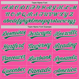 Custom Pink Kelly Green-White Authentic Baseball Jersey