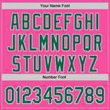 Custom Pink Kelly Green-White Authentic Baseball Jersey