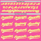 Custom Pink White-Yellow Authentic Baseball Jersey