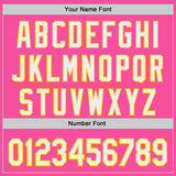 Custom Pink White-Yellow Authentic Baseball Jersey