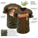 Custom Olive Orange-White Authentic Baseball Jersey
