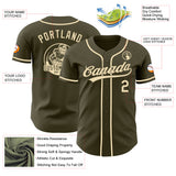 Custom Olive-Cream Authentic Baseball Jersey