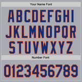 Custom Gray Royal-Orange Authentic Baseball Jersey
