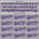 Custom Gray Royal White-Red Authentic Baseball Jersey