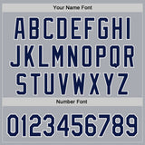 Custom Gray Navy-White Authentic Baseball Jersey