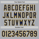 Custom Gray Navy-Gold Authentic Baseball Jersey