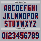 Custom Gray Navy-Red Authentic Baseball Jersey